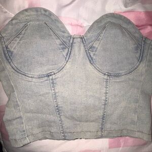 Denim Bustier Top